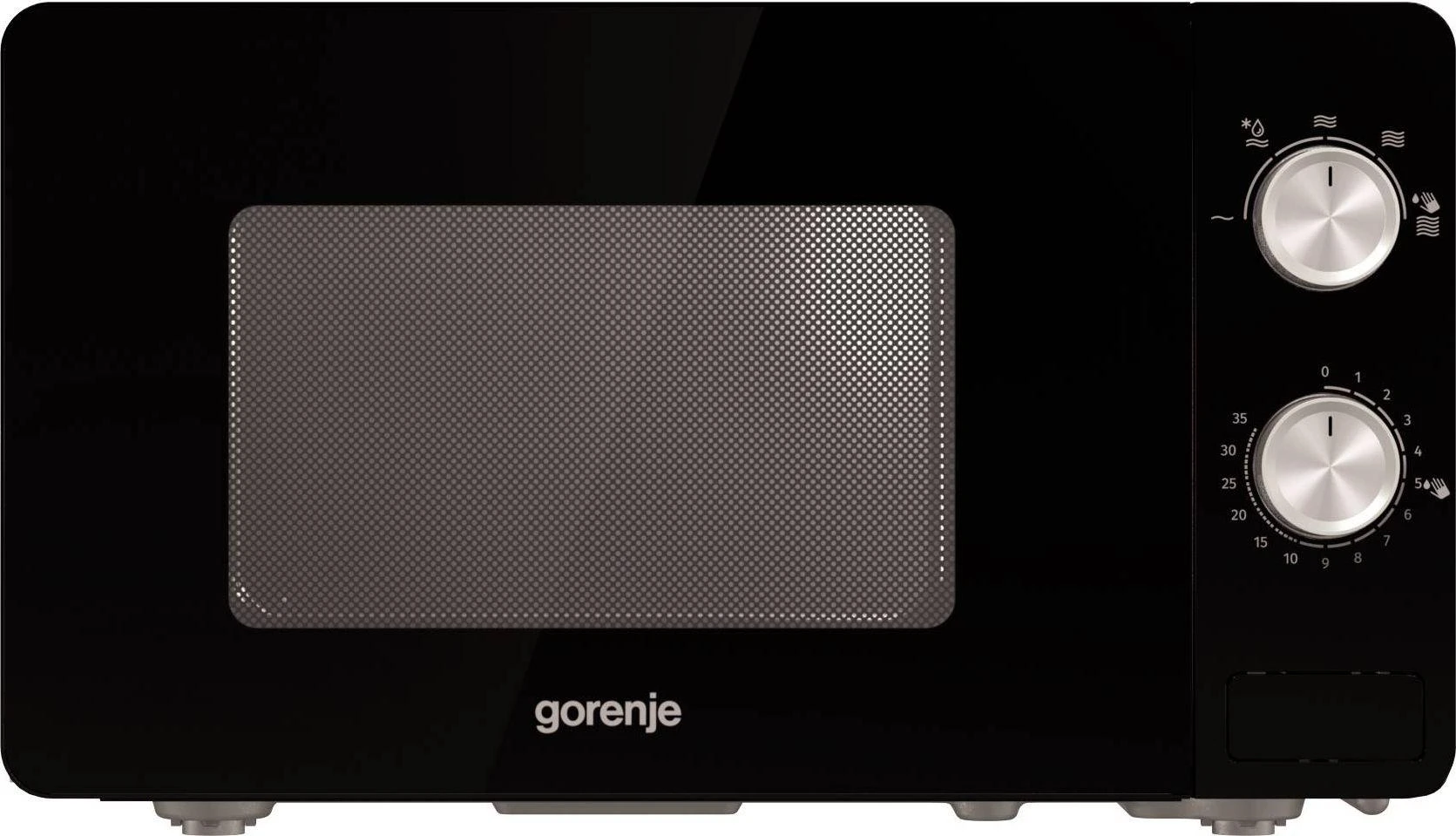 Mikrobangų krosnelė Gorenje | Microwave orkaitė | MO20E1B | Free standing | 20 L | 800 W | Juodas