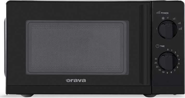 Mikrobangų krosnelė Orava mikrobangų krosnelė, 700 W, 20 l, 6 mikrobangų galios lygiai, juoda