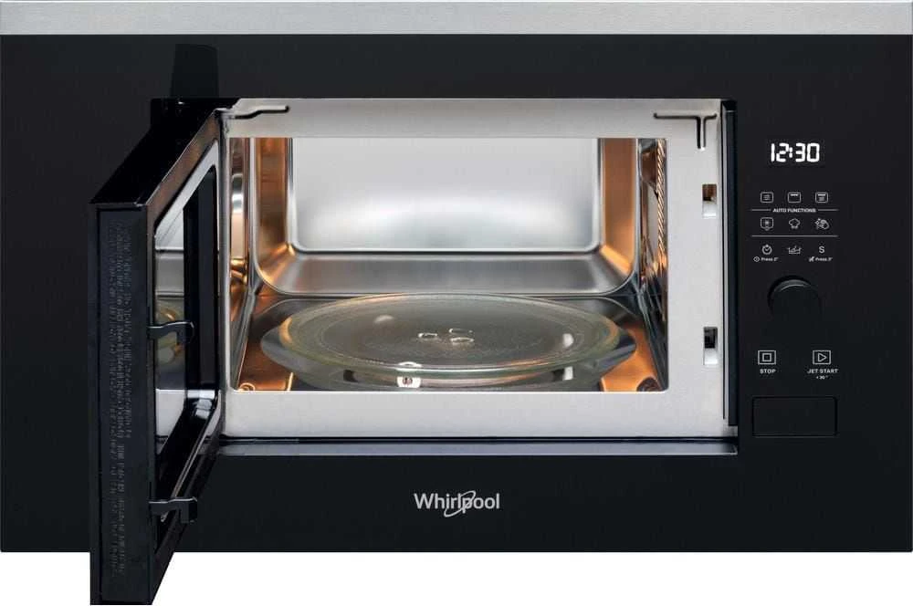 Whirlpool WMF201G mikrobangų krosnelė Įmontuoti Mikrobangų krosnelė su kepsninės funkcija 20 L 800 W Juoda, Nerūdijančiojo plieno