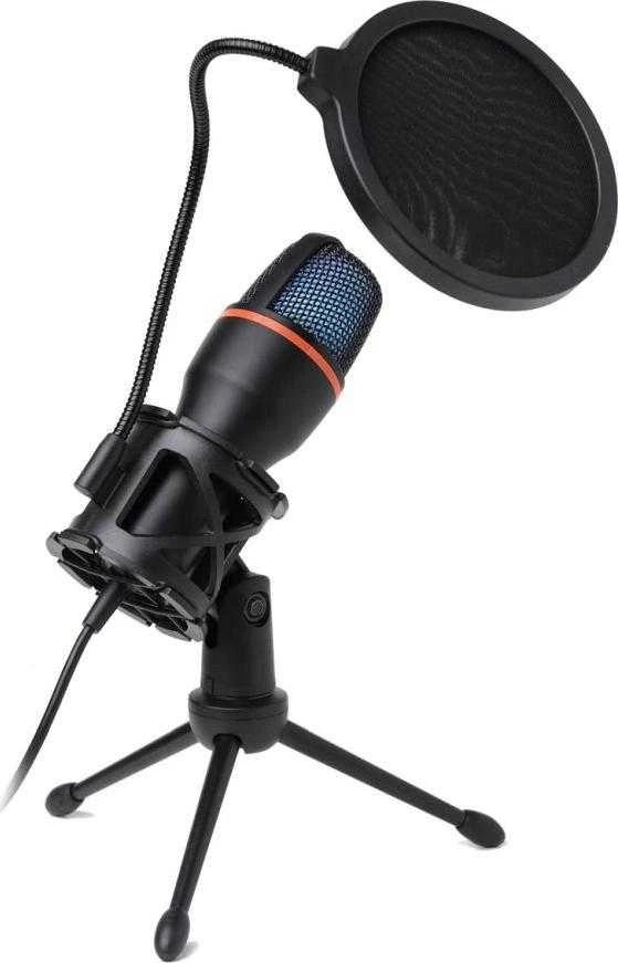 ART talpinis stovimas mikrofonas su membrana AC-02 trikojo USB LED