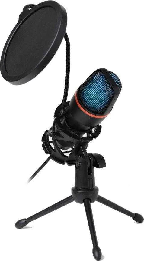 ART talpinis stovimas mikrofonas su membrana AC-02 trikojo USB LED