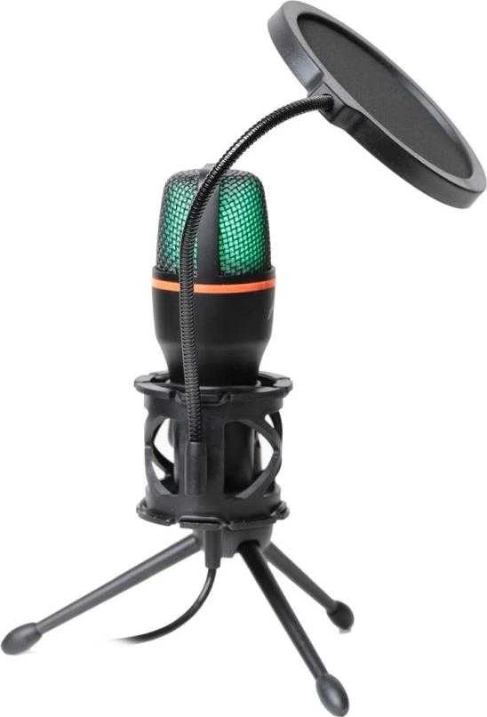 ART talpinis stovimas mikrofonas su membrana AC-02 trikojo USB LED
