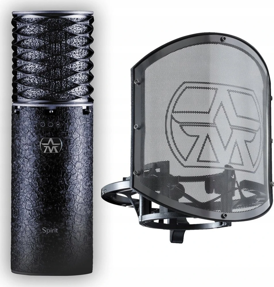 Secubac Iv Aston Microphones Spirit Juodas Bundle Mikrofonas pojemnościowy + pop filtras