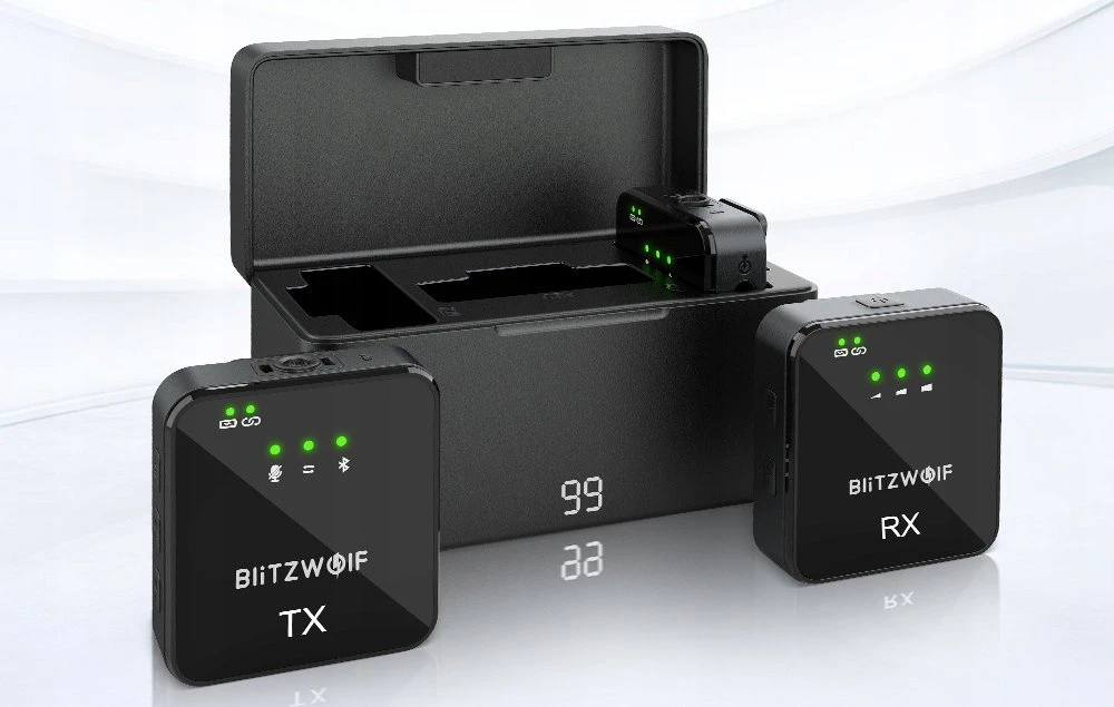 Belaidis mikrofonas BlitzWolf, BW-SX63, 1000 mAh (juodas)