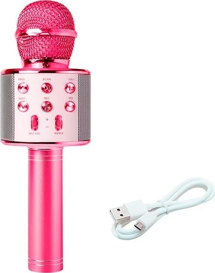 PRM402 BLOW rožinis karaokės mikrofonas