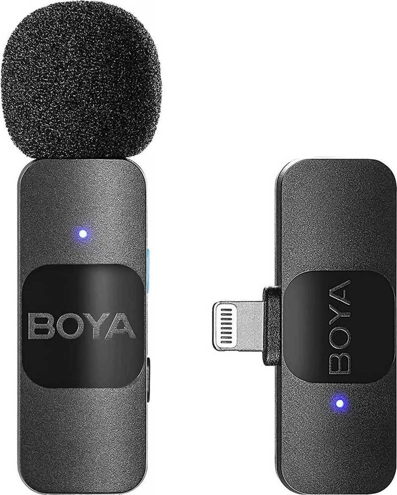 Mikrofonas BOYA BY-V1 V2.0 belaidis 2.4GHz - juoda