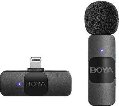 Mikrofonas BOYA BY-V1 V2.0 belaidis 2.4GHz - juoda