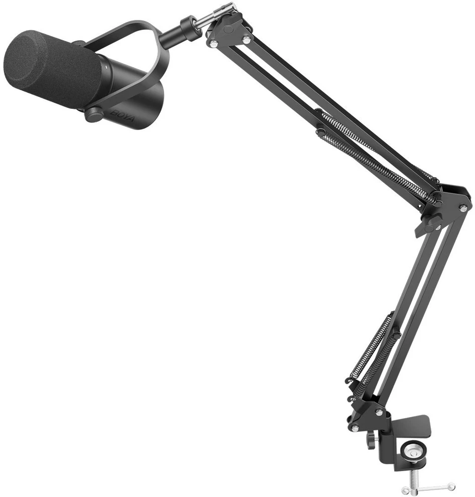 BOYA CastMic P60B studijinis mikrofonas su laikikliu, laidinis USB XLR - juodas