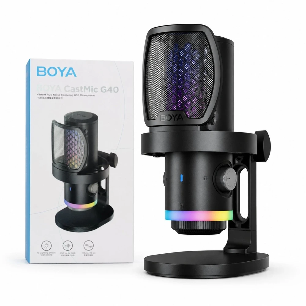 BOYA CastMic G40 laidinis USB-C žaidimų mikrofonas - Juodas