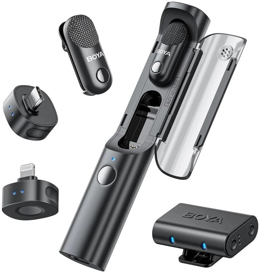 Mikrofonas BOYA MAGIC-02 belaidis 2.4GHz USB-C - juoda