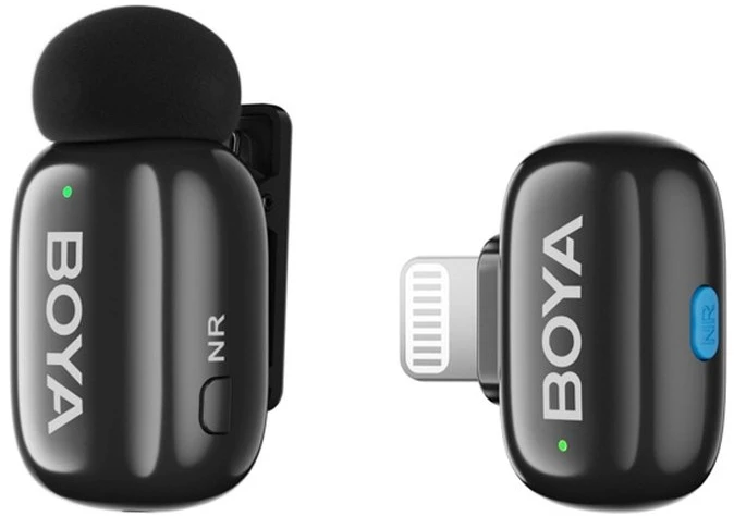 Mikrofony BOYA mini 2-01 belaidės 2.4GHz USB-C - juoda