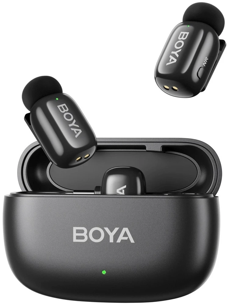 Mikrofony BOYA mini 2-01 belaidės 2.4GHz USB-C - juoda