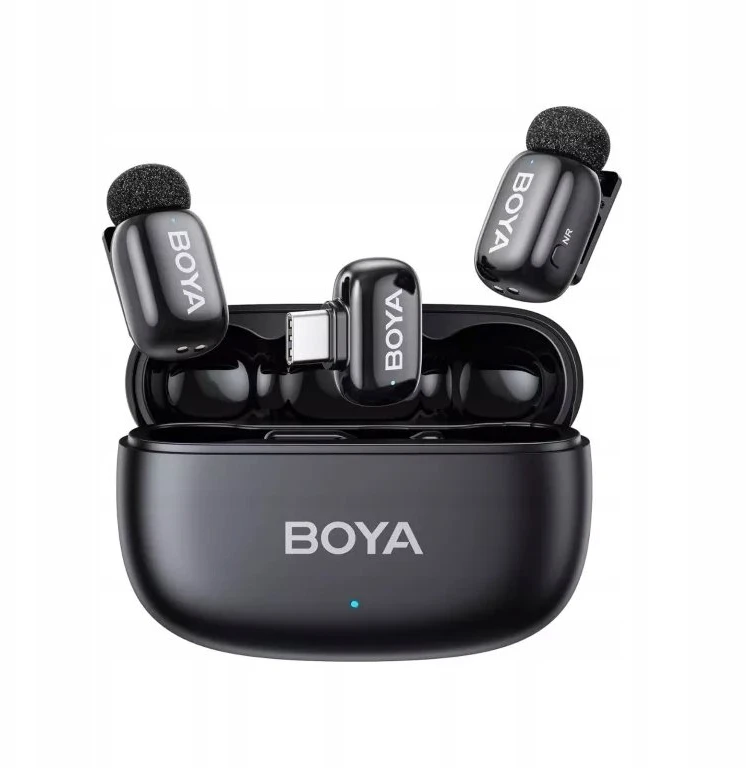 Mikrofony BOYA mini 2-02 belaidės 2.4GHz USB-C - juoda