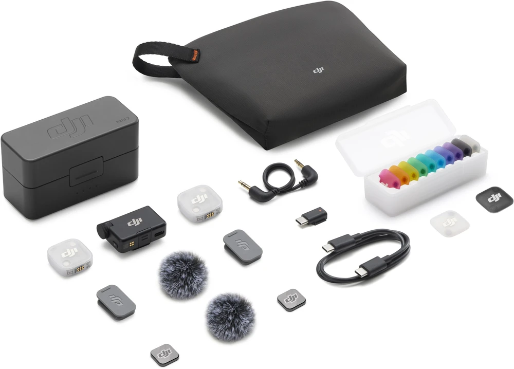 DJI Mic Mini 2 (2 siųstuvai + 1 imtuvas + įkrovimo dėklas)