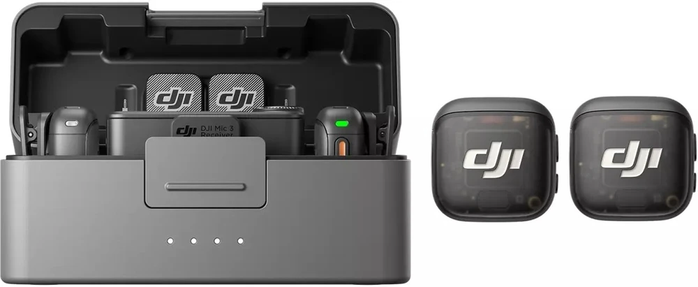 DJI Mic 3 (2 siųstuvai + 1 imtuvas + įkrovimo dėklas)