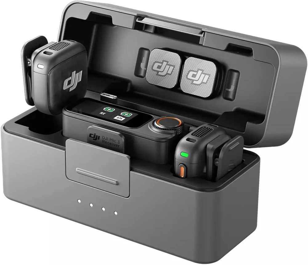 DJI Mic 3 (2 siųstuvai + 1 imtuvas + įkrovimo dėklas)