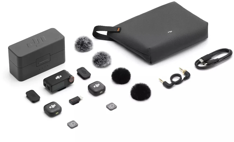 DJI Mic 3 (2 siųstuvai + 1 imtuvas + įkrovimo dėklas)