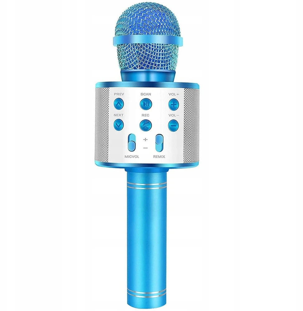 Mikrofonas ExtraLink Mikrofonas karaoke su głośnikiem pašvietimas RGB Mėlynas