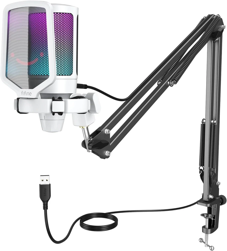 Fifine Technology FIFINE AmpliGame A6T RGB Baltas (Baltas) Kondensatorinis Mikrofonas