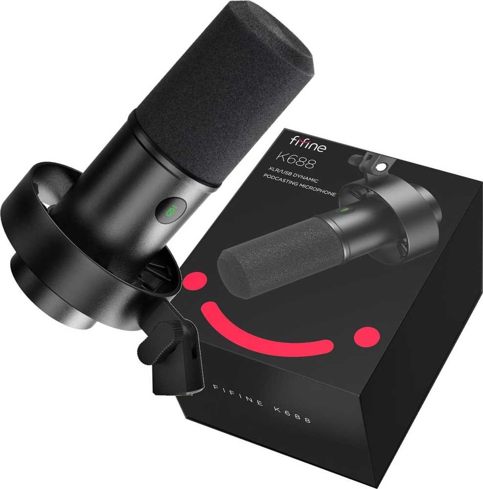 FIFINE K688 laidinis dinaminis mikrofonas | USB/XLR