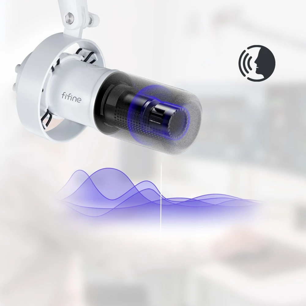 Mikrofonas dynamiczny Fifine T688W (baltas)