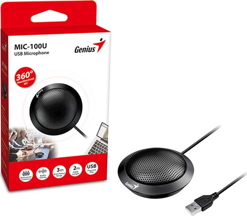 Genius konferencinis mikrofonas MIC-100U juodas, USB
