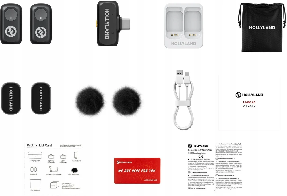 „Hollyland LARK A1 Mini Duo“ su USB-C imtuvu