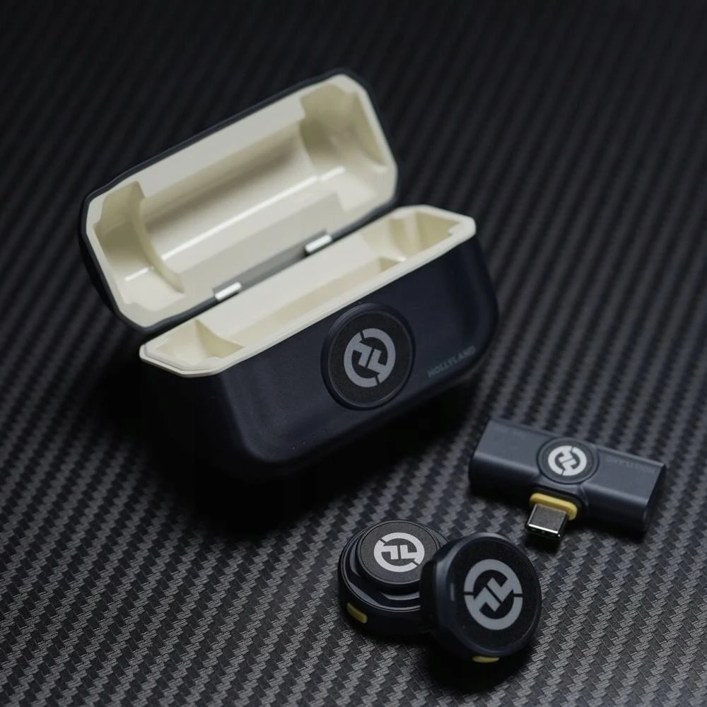HOLLYLAND LARK M2 USB-C – BELAIDIS LAVALIER MIKROFONAS SU USB jungtimi (DUO, SHINE CHARCOAL)
