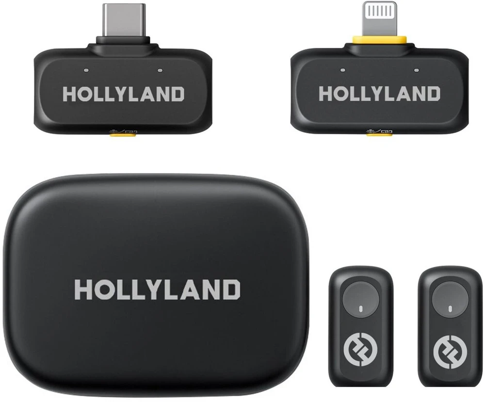 „Hollyland LARK A1“ rinkinys su USB-C imtuvu + „Lightning“ imtuvu + įkrovimo dėklu