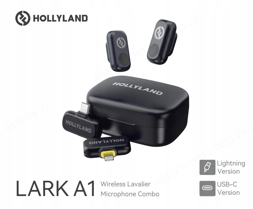 „Hollyland LARK A1“ rinkinys su USB-C imtuvu + „Lightning“ imtuvu + įkrovimo dėklu