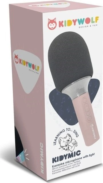 KIDYWOLF Multifunkcinis mikrofonas su garsiakalbiu KIDYMIC, rožinis
