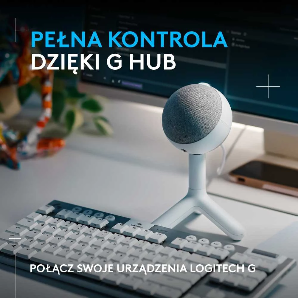 LOGITECH G Yeti Orb RGB žaidimų mikrofonas - LIGHTSYNC - OFF Baltas - USB