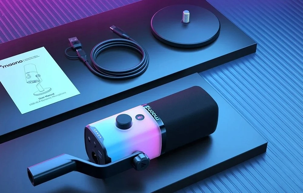 Maono PD100X RGB mikrofonas juodas