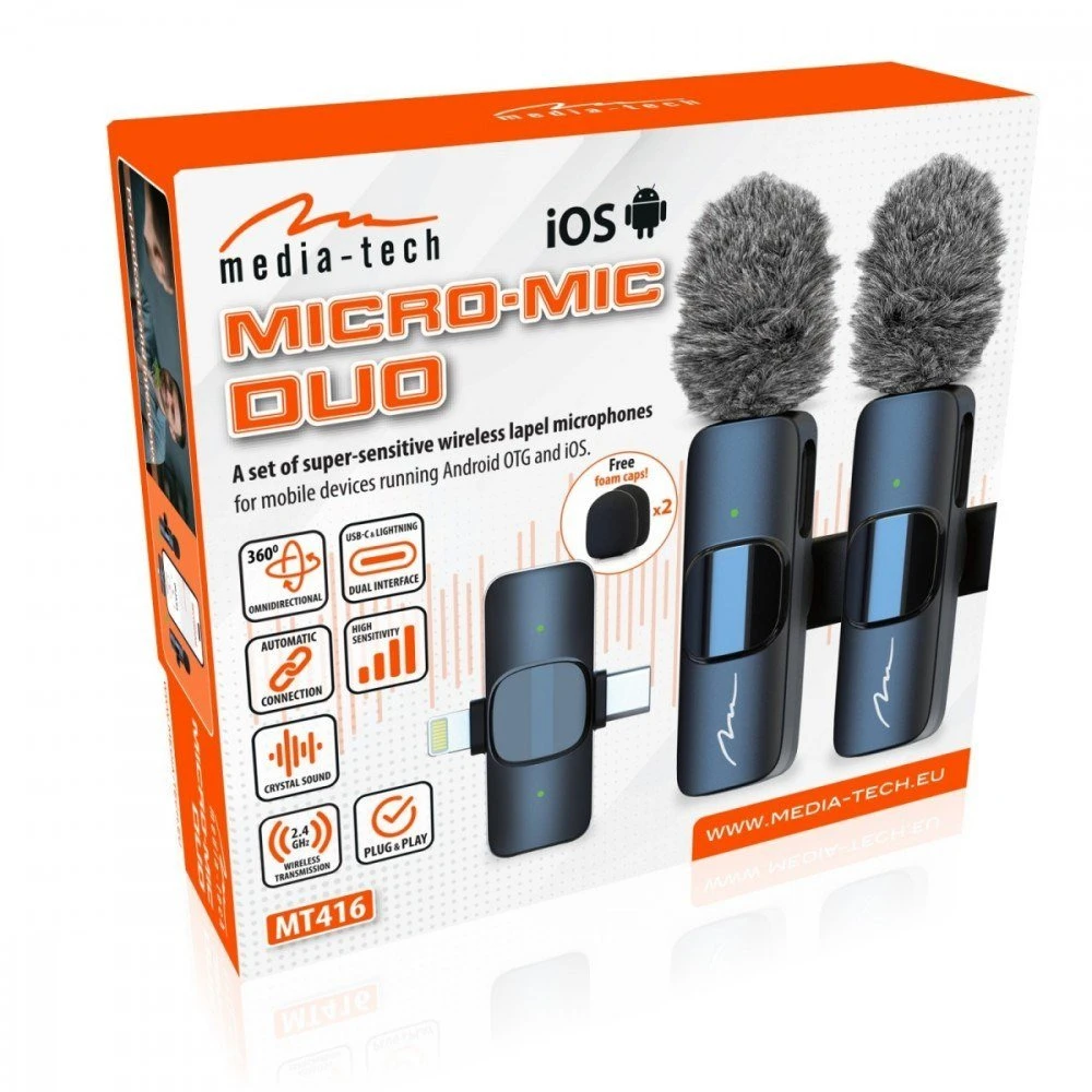Media tech prisegamas mikrofonų komplektas Micro-Mic Duo MT416