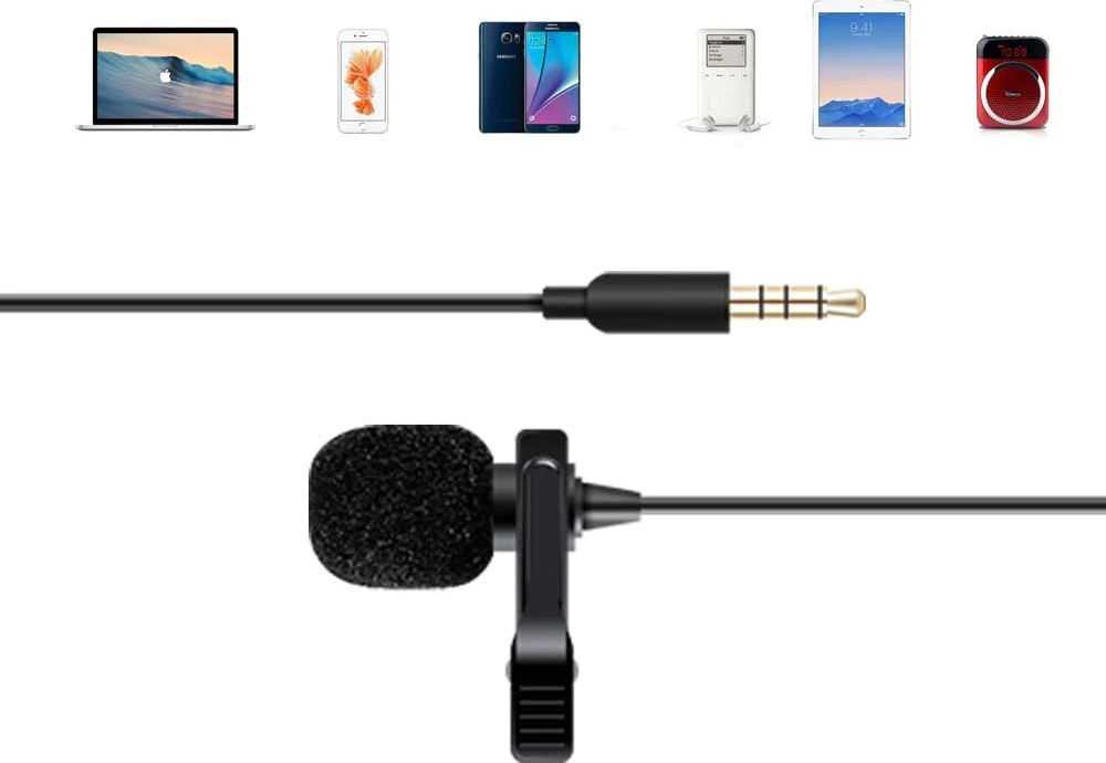 Mozos kaklaraiščio segtuko mikrofonas su skambučio segtuku, 3,5 mm lizdas (LAVMIC1)