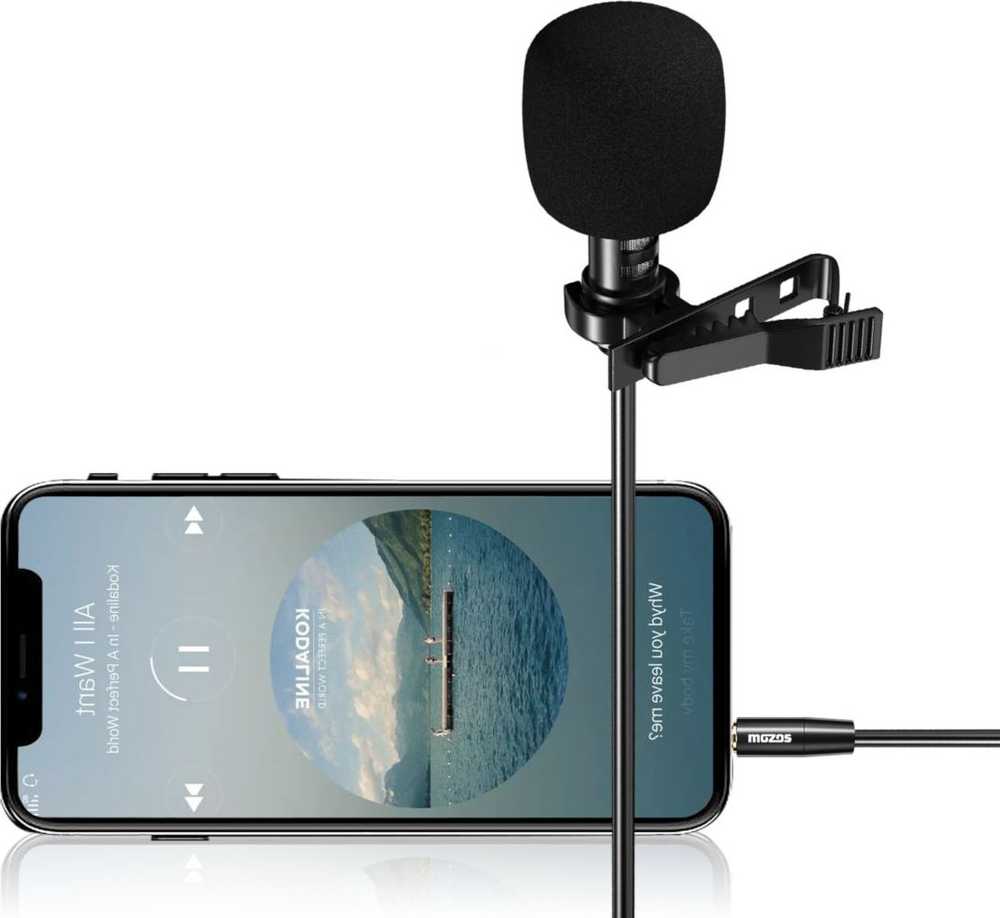 Mozos kaklaraiščio segtuko mikrofonas su skambučio segtuku, 3,5 mm lizdas (LAVMIC1)