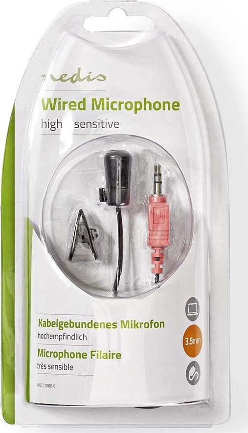 Nedis Prisegamas mikrofonas su 3.5mm jungtimi 1.8mm