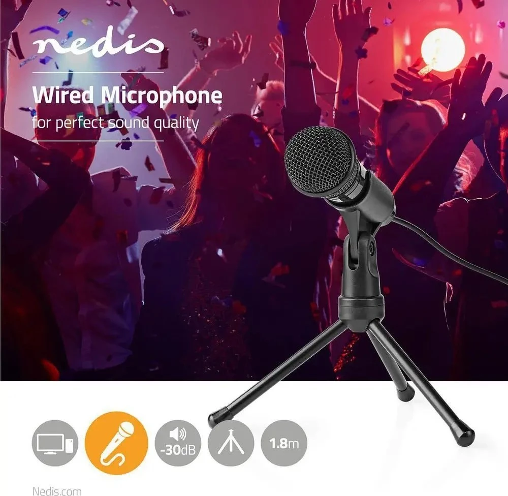 Mikrofonas Nedis MICTJ100BK