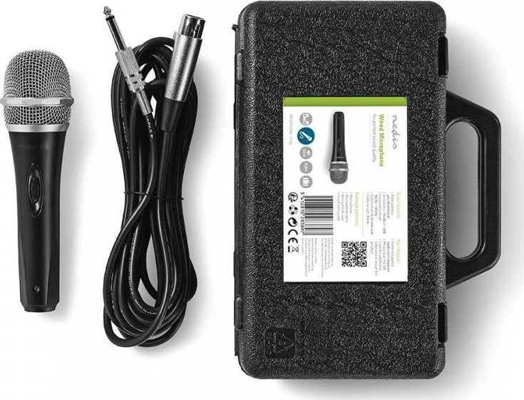 Nedis Dinaminis vienakryptis mikrofonas su 6.35mm ir XLR jungtimi 5m