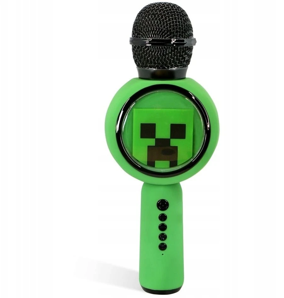 Karaoke mikrofonas LED su belaidžiu garsiakalbiu OTL Minecraft Creeper