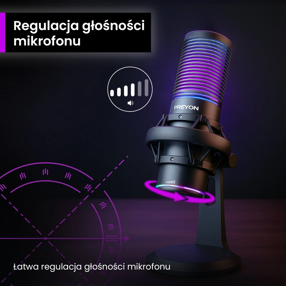 Mikrofonas PREYON Osprey Scream RGB (POS43B)