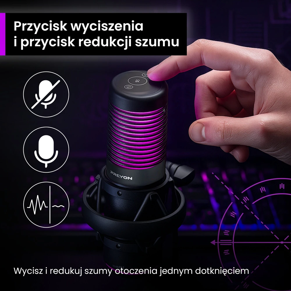 Mikrofonas PREYON Osprey Scream RGB (POS43B)