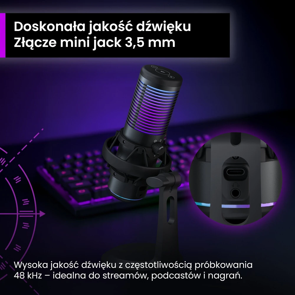 Mikrofonas PREYON Osprey Scream RGB (POS43B)