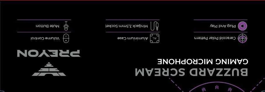 PREYON Buzzard Scream kondensatorinis mikrofonas USB