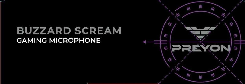 PREYON Buzzard Scream kondensatorinis mikrofonas USB