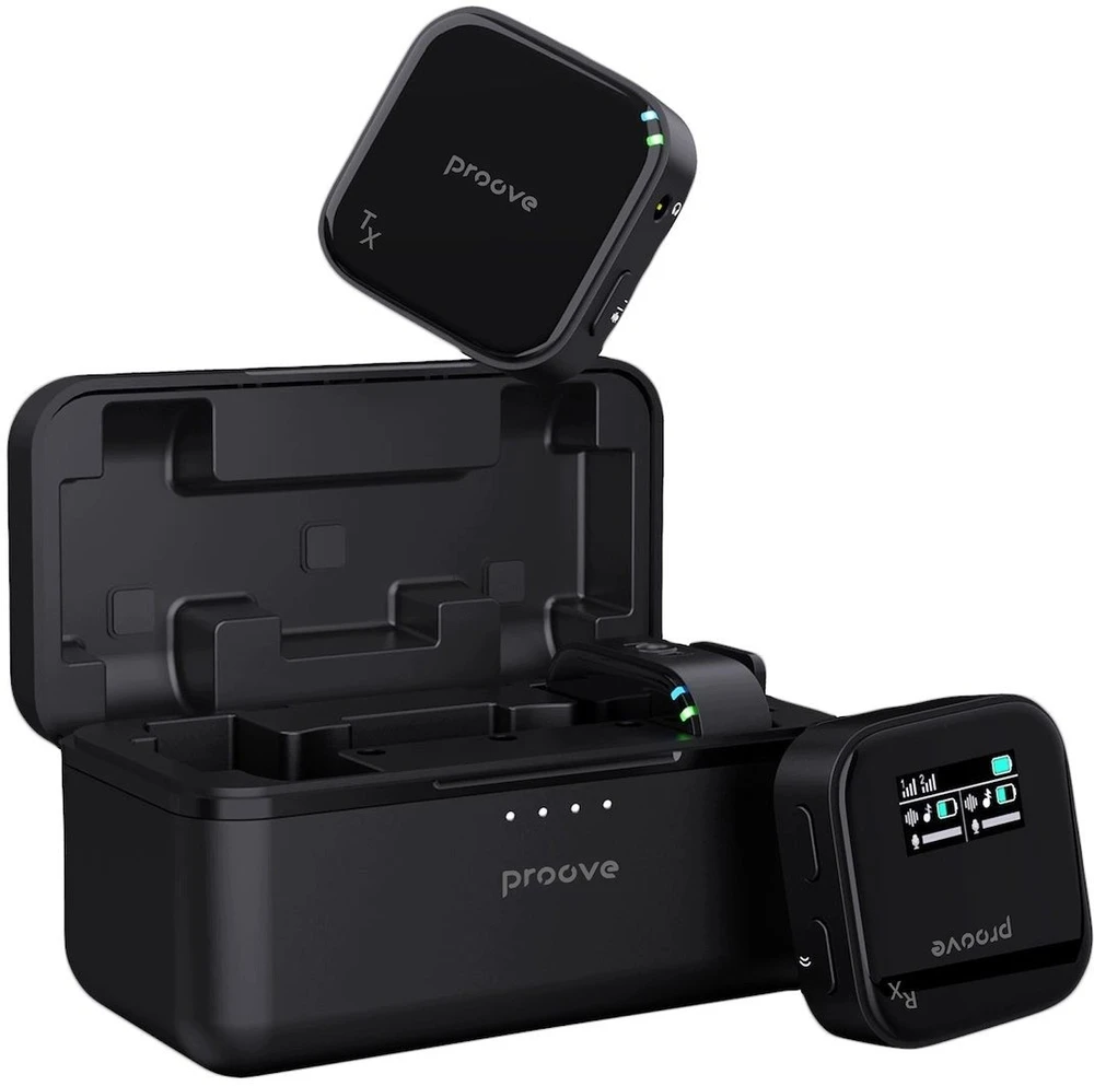 Mikrofonas PROOVE Belaidis studijinis mikrofonų komplektas, Lightning, USB-C, AUX (Proove)