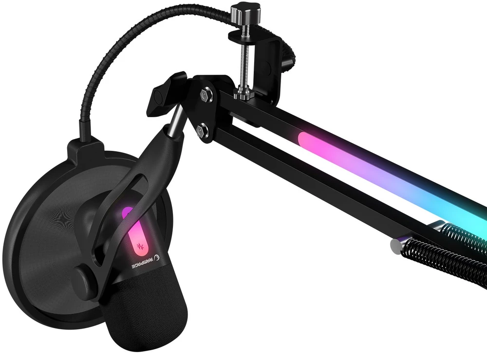 Rampage ARPEJ Gamingowy mikrofon pojemnościowy na ramieniu su RGB juoda