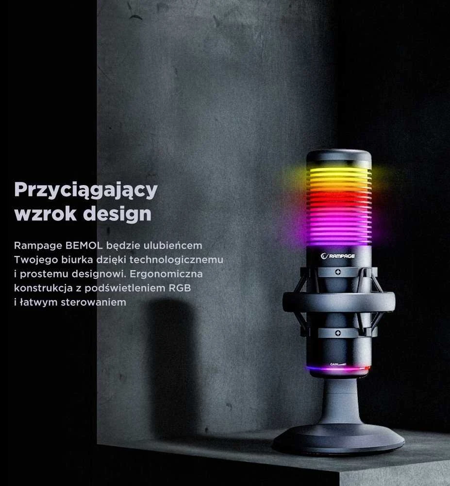 Rampage Bemol RGB USB-C juodas
