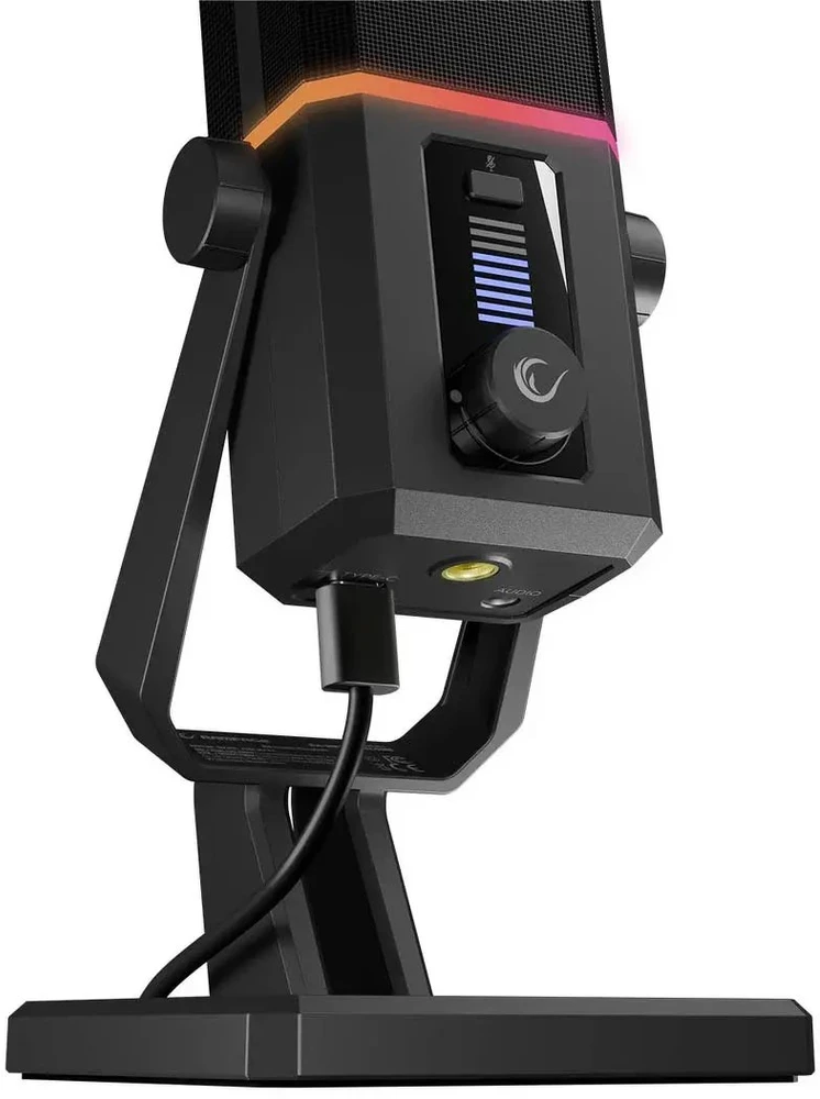 Rampage Cyclone Mikrofonas gamingowy RGB USB-C juoda