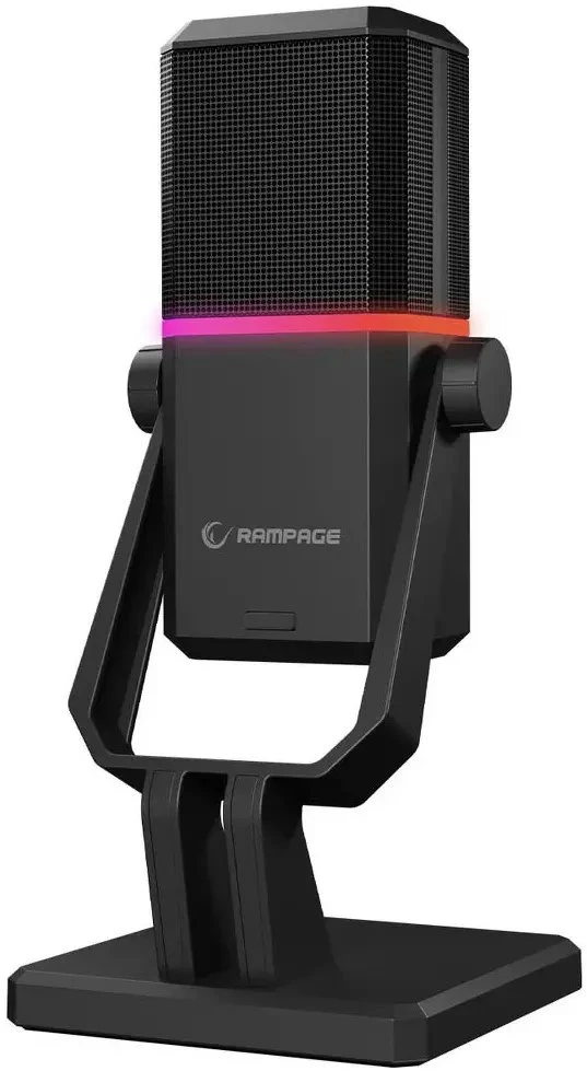 Rampage Cyclone Mikrofonas gamingowy RGB USB-C juoda